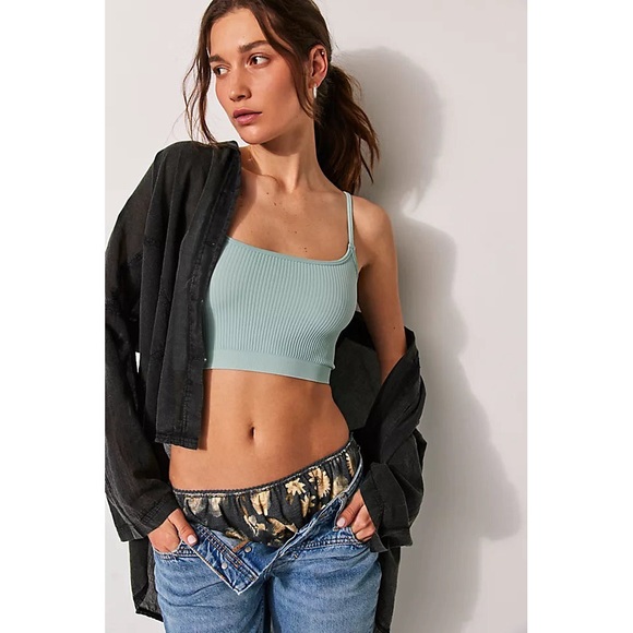 Free People Intimately XYZ Reflection Green Brami Bra - Picture 2 of 3